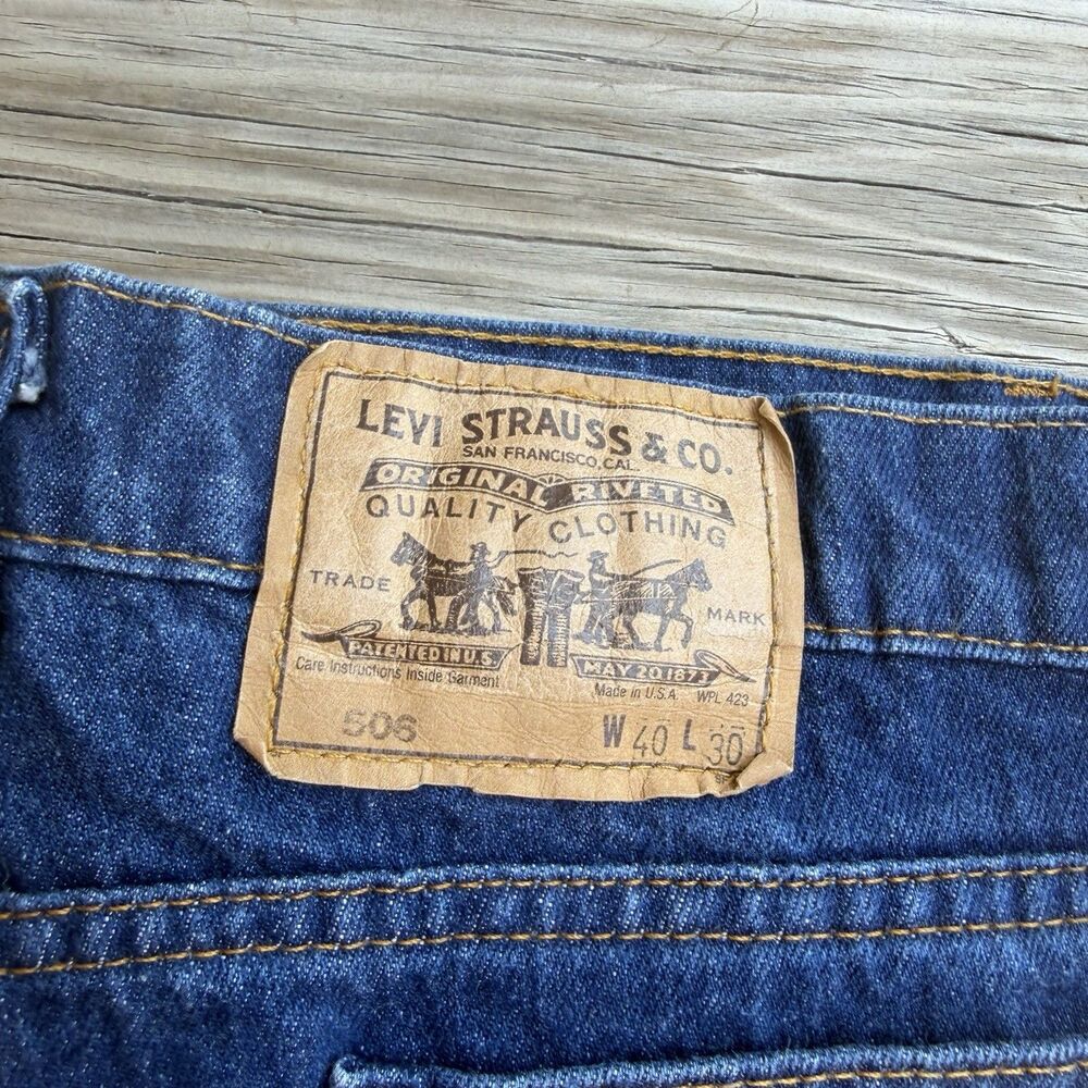 Vintage Levi’s Orange Tab 506 Men 40x30 Blue USA Regular Fit Straight Leg Denim - Picture 5 of 16
